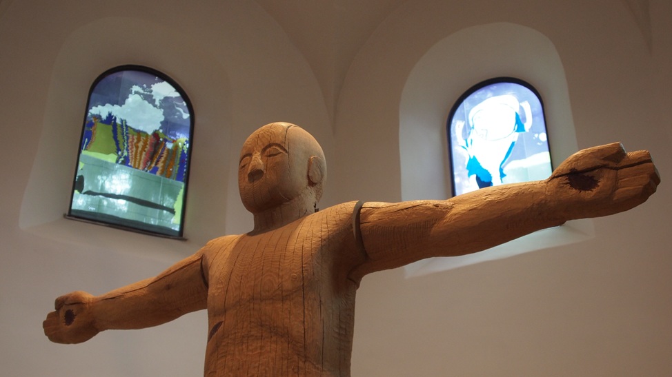 Die Marienkirche in Aulhausen, hier innen, ist unser Ziel auf der Klosterwanderung. Foto: W. Blum